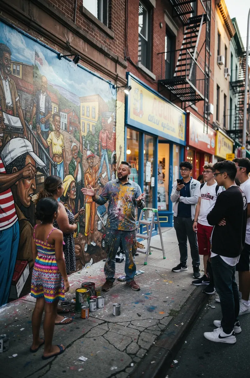 Community members discussing local development initiatives.